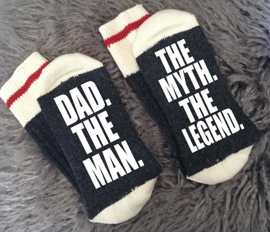 The Man The Myth The Legend-Dad-Dad Socks-Dad Gifts-Dad is Off Duty-Gifts for Dad-Gifts for Him-New Dad Gift-Pregnancy Reveal-Fathers Day