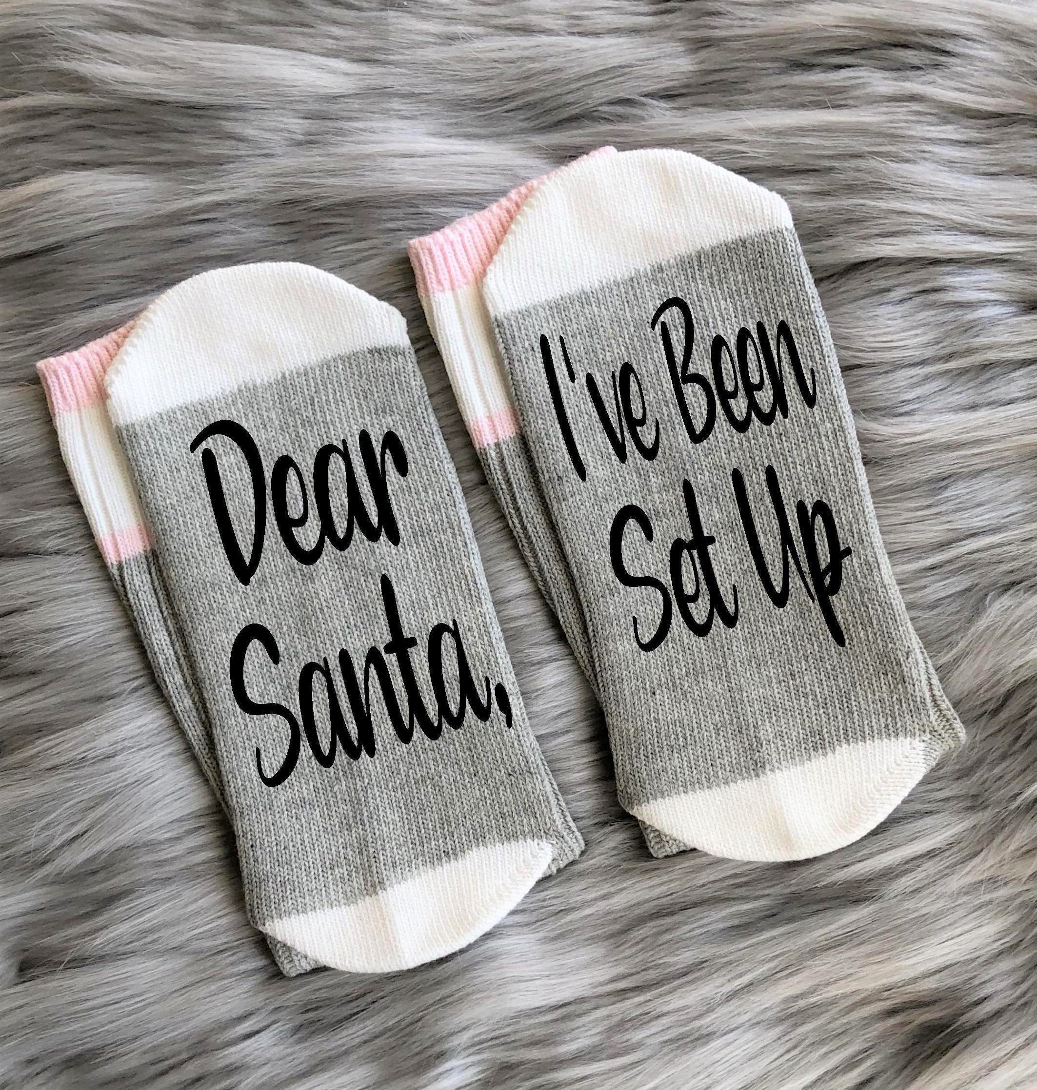 Dear Santa It's a Long Story Socks