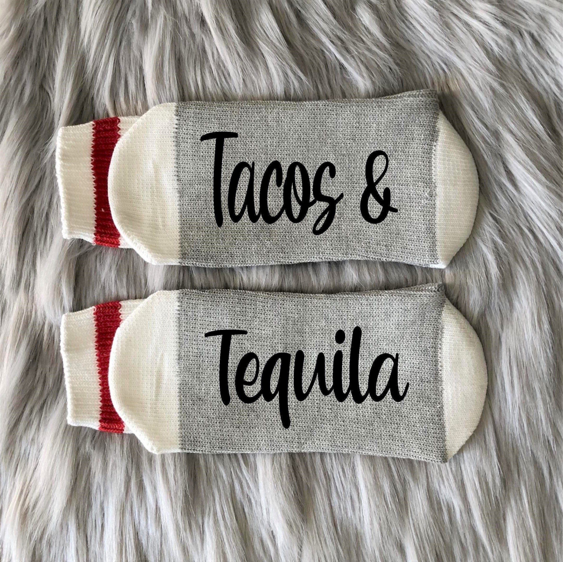 Tequila Por Favor-Tequila Socks-Cinco De Mayo-Tequila Gift-Taco Gifts-Taco Tuesday-Tacos and Tequila-Taco Sock-Gift for Her-Best Friend Gift